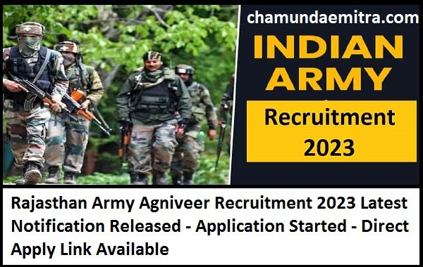 Rajasthan Army Agniveer Recruitment 2023 Latest Notification Released