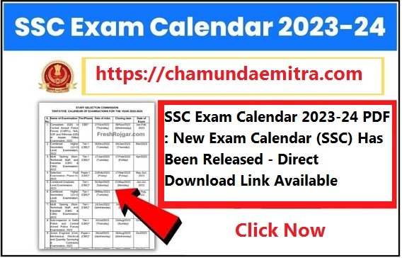 SSC Exam Calendar 2023-24 PDF