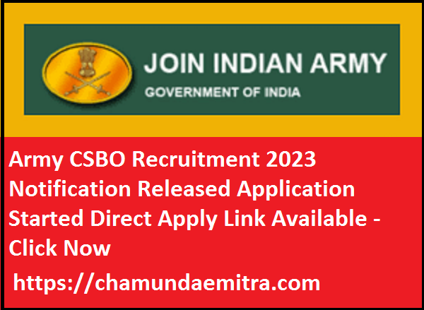 Army CSBO Recruitment 2023