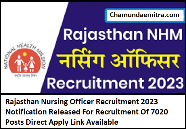 Rajasthan Nursing Officer Recruitment 2023