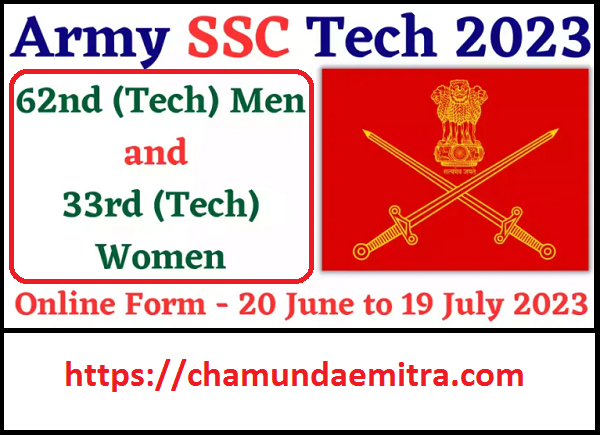 Army SSC Tech 62nd Men and 33rd Women Course 2023