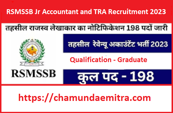 RSMSSB Jr Accountant and TRA Recruitment 2023