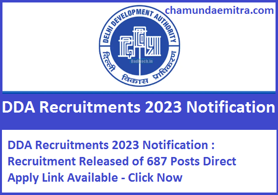 DDA Recruitments 2023 Notification