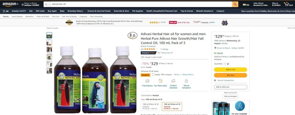 adivasi hair oil