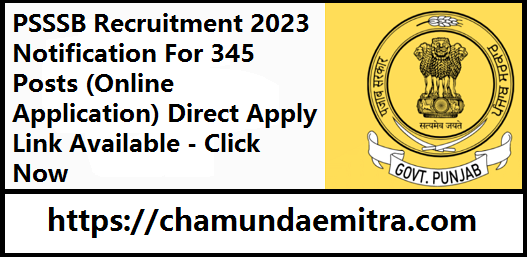 PSSSB Recruitment 2023 Notification