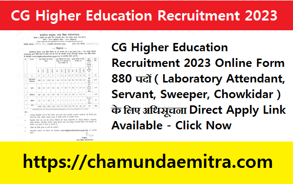CG Higher Education Recruitment 2023 Online Form