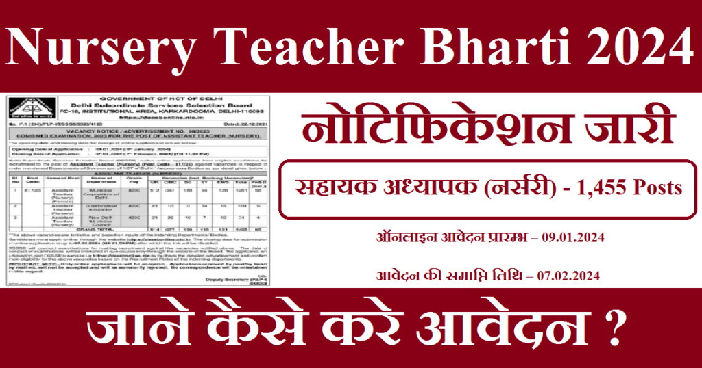 Nursery Teacher Bharti 2024