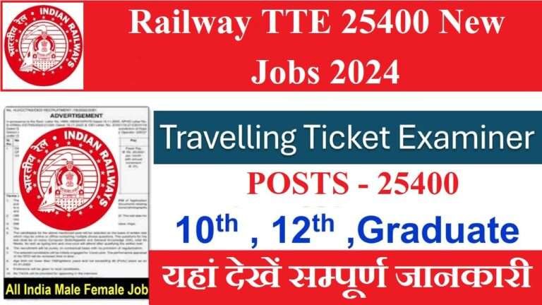 Railway TTE 25400 New Jobs 2024