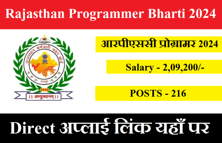 Rajasthan Programmer Bharti 2024