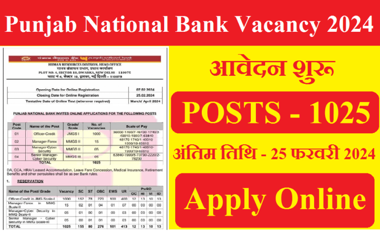 Punjab National Bank Vacancy 2024