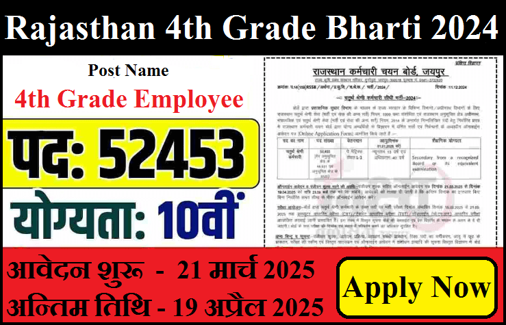 Rajasthan 4th Grade Bharti 2024